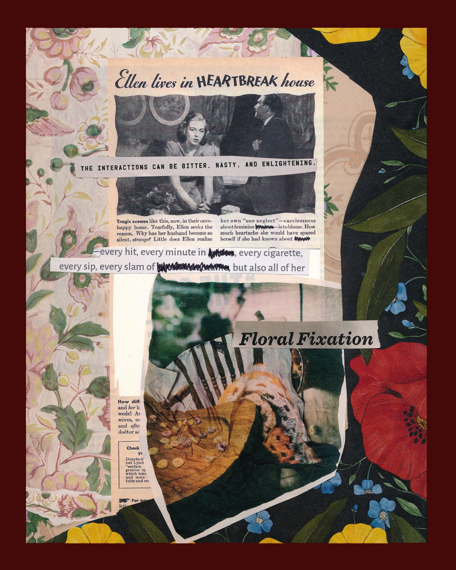 Floral Fixation — Mayra Rae, handmade collage from vintage magazines, 2022