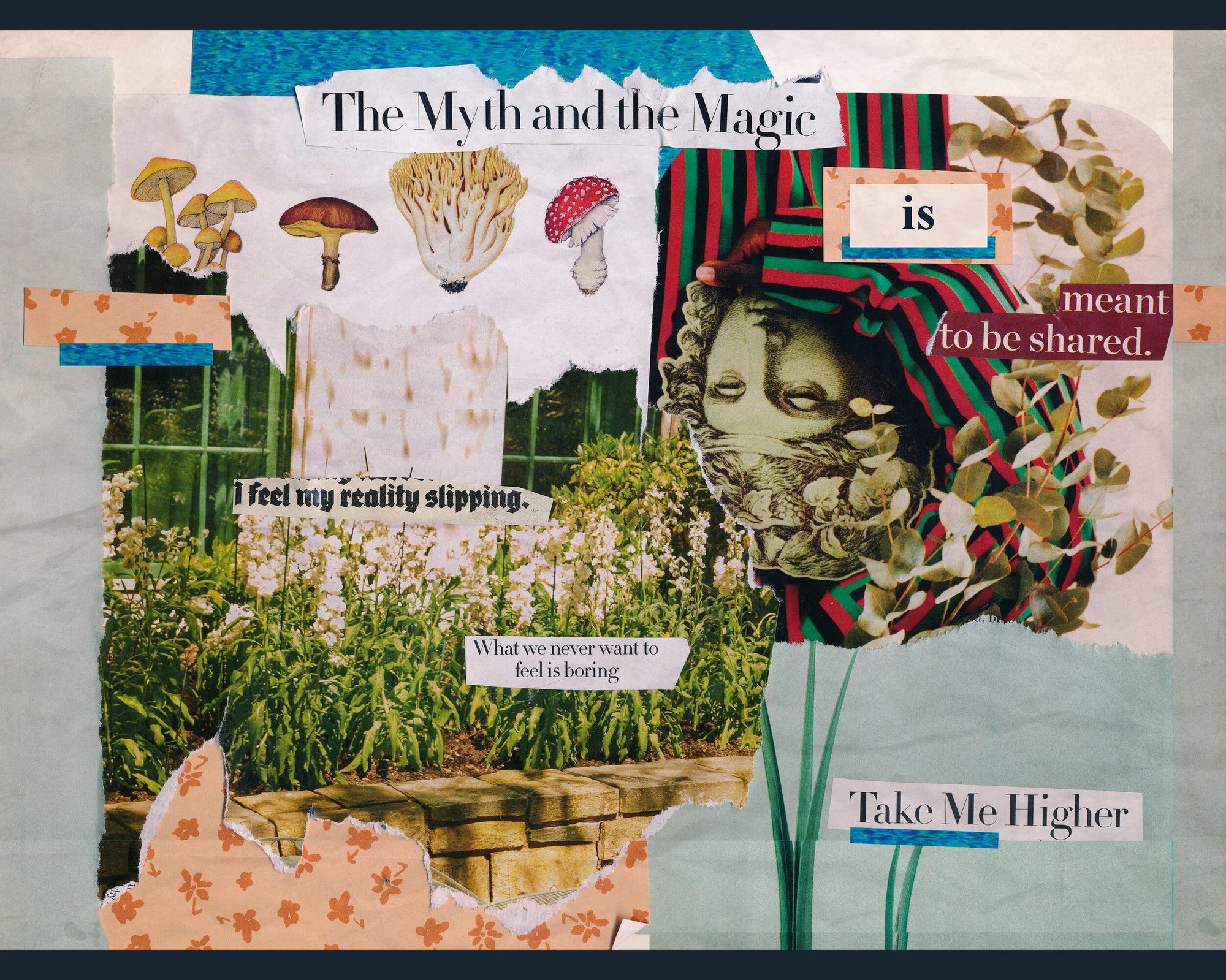 The Myth and the Magic — Mayra Rae, handmade collage from vintage magazines, 2022
