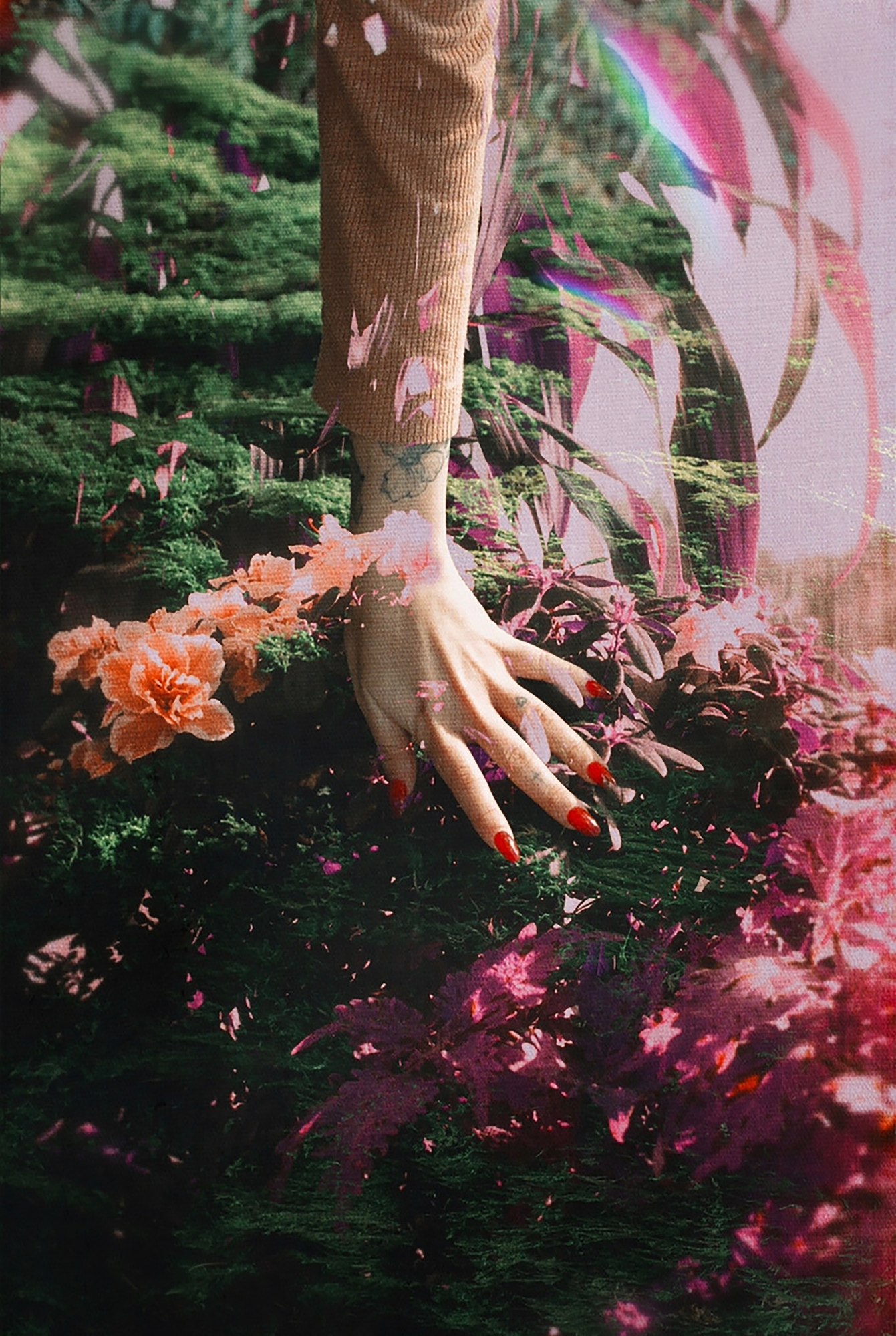 Your Hand in Mine — Mayra Rae, double exposure, 2023